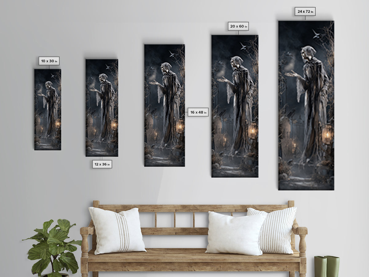 The Ghost Bakery, Tall Narrow Wall Art, Dark Halloween Decor, Canvas Print, Halloween Wall Decor, Gothic Home Decor, Collectible Wall Decor