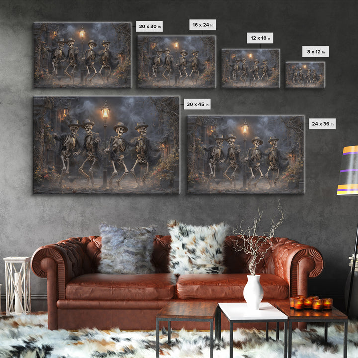 The Skeleton Barbershop Quartet, Landscape Wall Art, Dark Halloween Decor, Canvas Print, Halloween Wall Decor, Gothic Home Decor