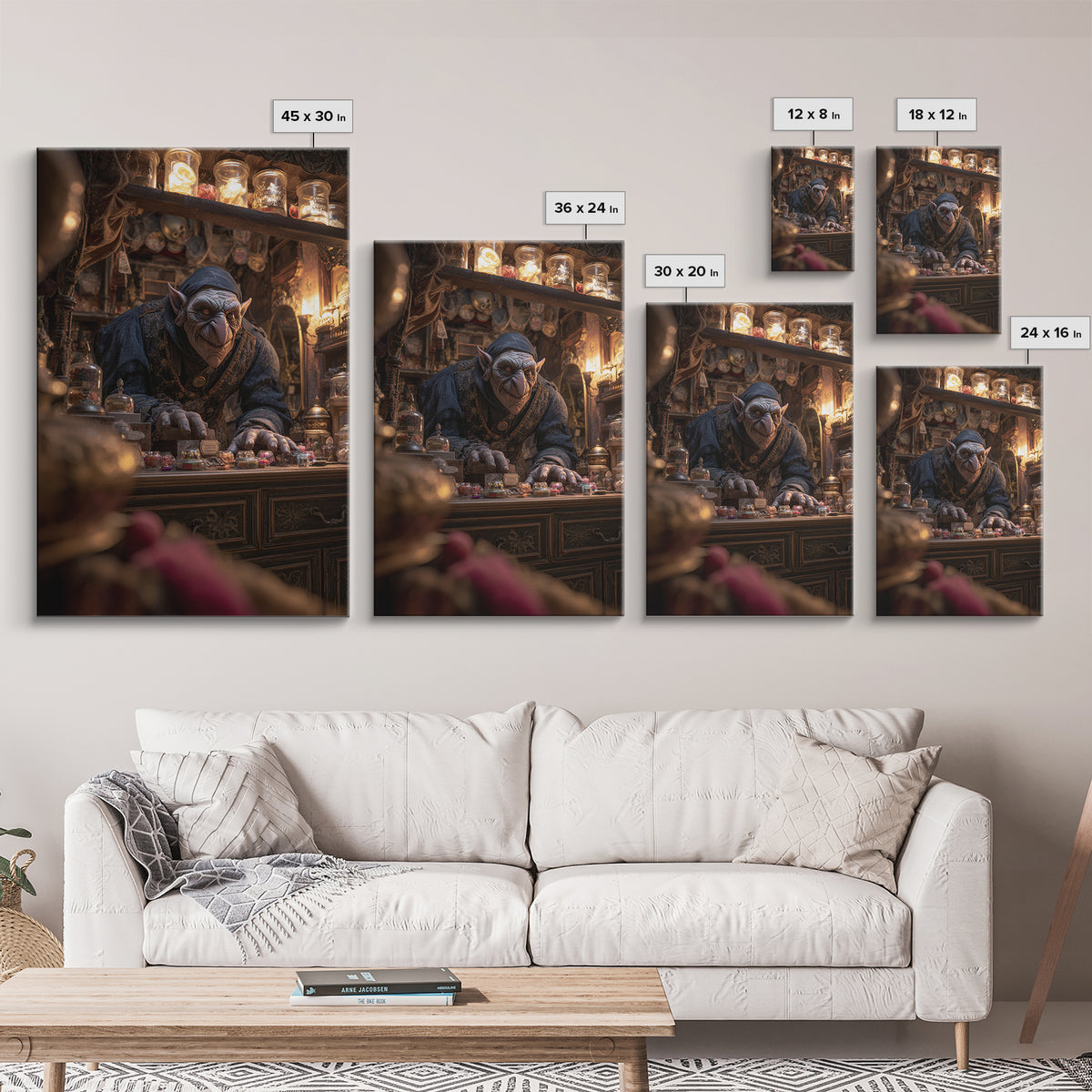 The Goblin Candy Shop, Vertical Wall Art, Dark Halloween Decor, Canvas Print, Halloween Wall Decor, Gothic Home Decor, Dark Fantasy Art
