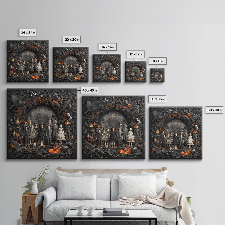 The Haunted Toy Parade, Square Wall Art, Dark Fantasy Wall Art, Canvas Print, Halloween Wall Decor, Gothic Home Decor, Spooky Wall Decor