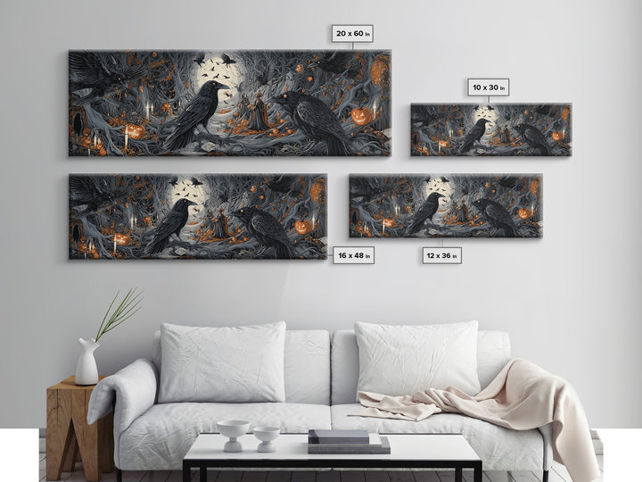 The Raven Post Office, Extra Wide Wall Art, Dark Halloween Decor, Canvas Print, Halloween Wall Decor, Gothic Home Decor, Seasonal Home Decor