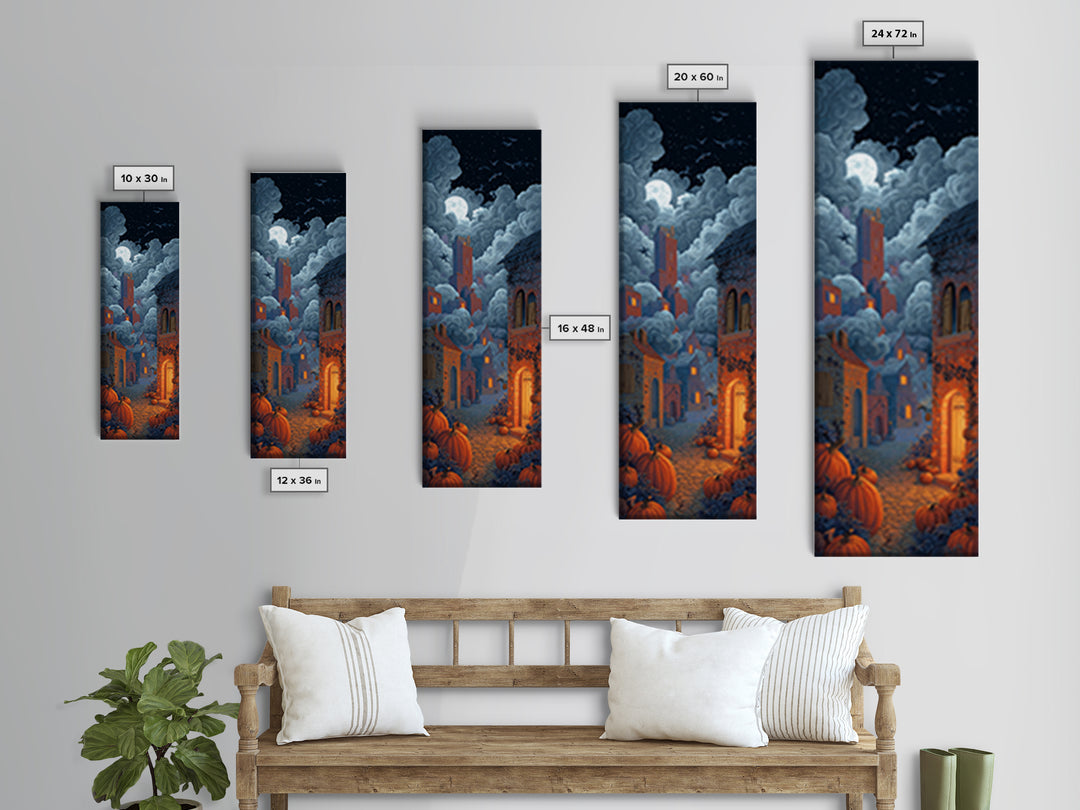 The Candy Corn Kingdom, Tall Narrow Wall Art, Spooky Home Decor, Canvas Print, Halloween Wall Decor, Gothic Home Decor, Spooky Wall Decor