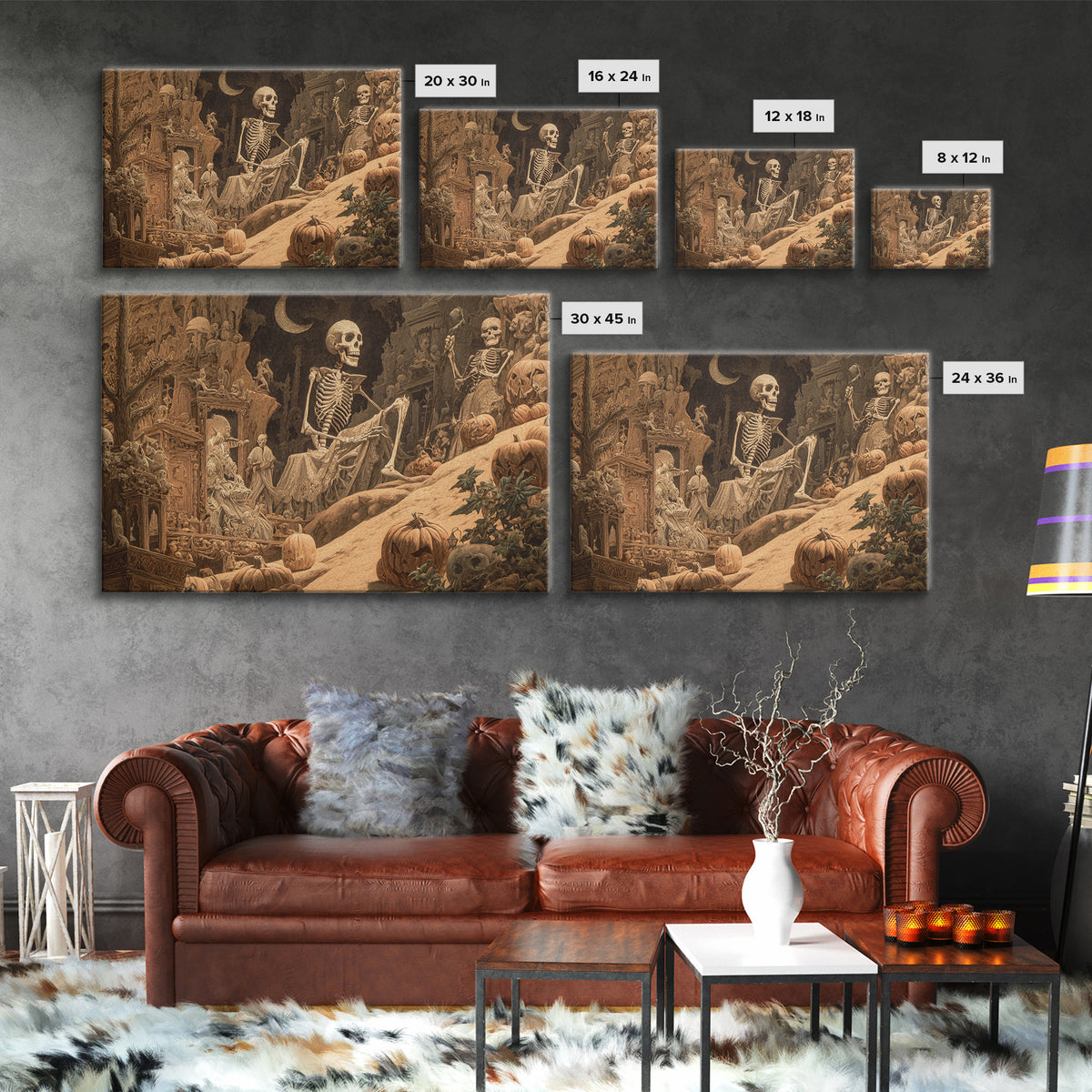Desert Halloween, Landscape Wall Art, Dark Halloween Decor, Canvas Print, Halloween Wall Decor, Gothic Home Decor, Macabre Wall Art