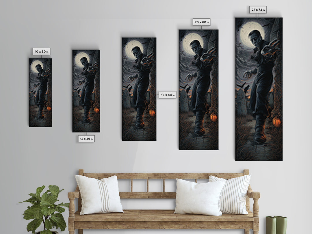 The Last House At The World'S Edge, Tall Narrow Wall Art, Macabre Wall Art, Framed Canvas Print, Halloween Wall Decor, Gothic Home Decor