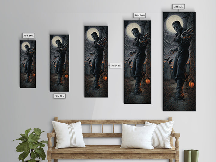 The Last House At The World'S Edge, Tall Narrow Wall Art, Macabre Wall Art, Framed Canvas Print, Halloween Wall Decor, Gothic Home Decor