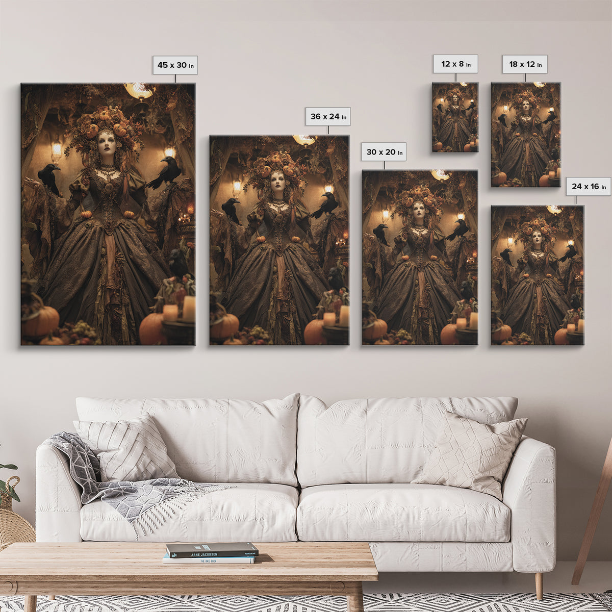 The Personification Of October, Vertical Wall Art, Dark Halloween Decor, Canvas Print, Halloween Wall Decor, Gothic Home Decor