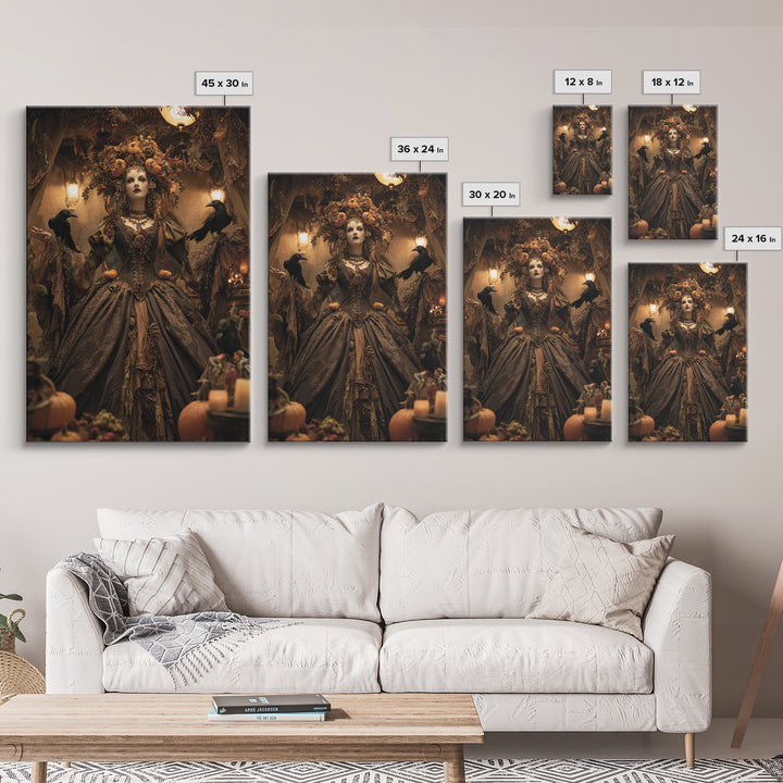 The Personification Of October, Vertical Wall Art, Dark Halloween Decor, Canvas Print, Halloween Wall Decor, Gothic Home Decor