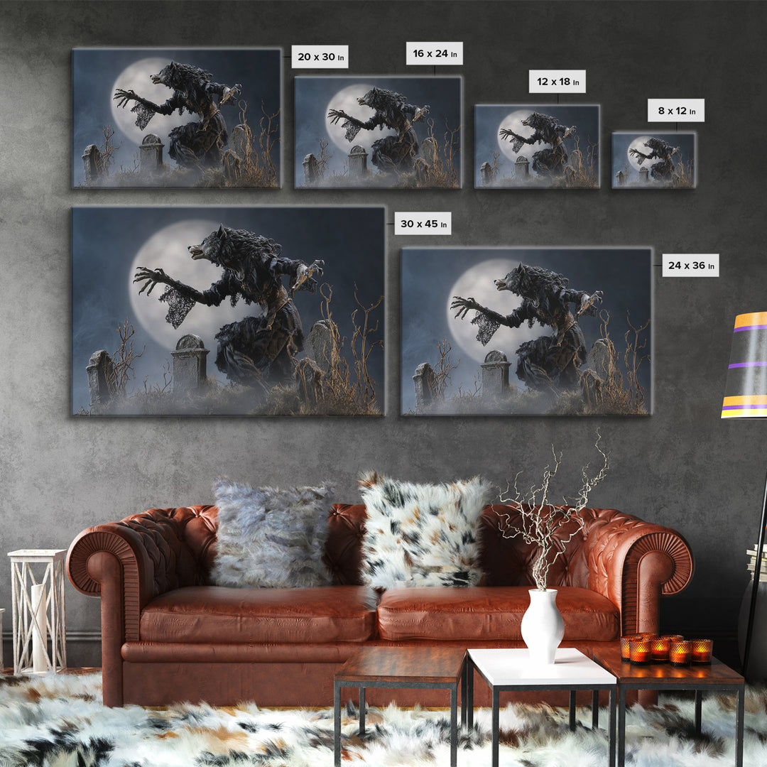 The Widow Wolf Of Briar Moon, Landscape Wall Art, Dark Halloween Decor, Canvas Print, Halloween Wall Decor, Gothic Home Decor