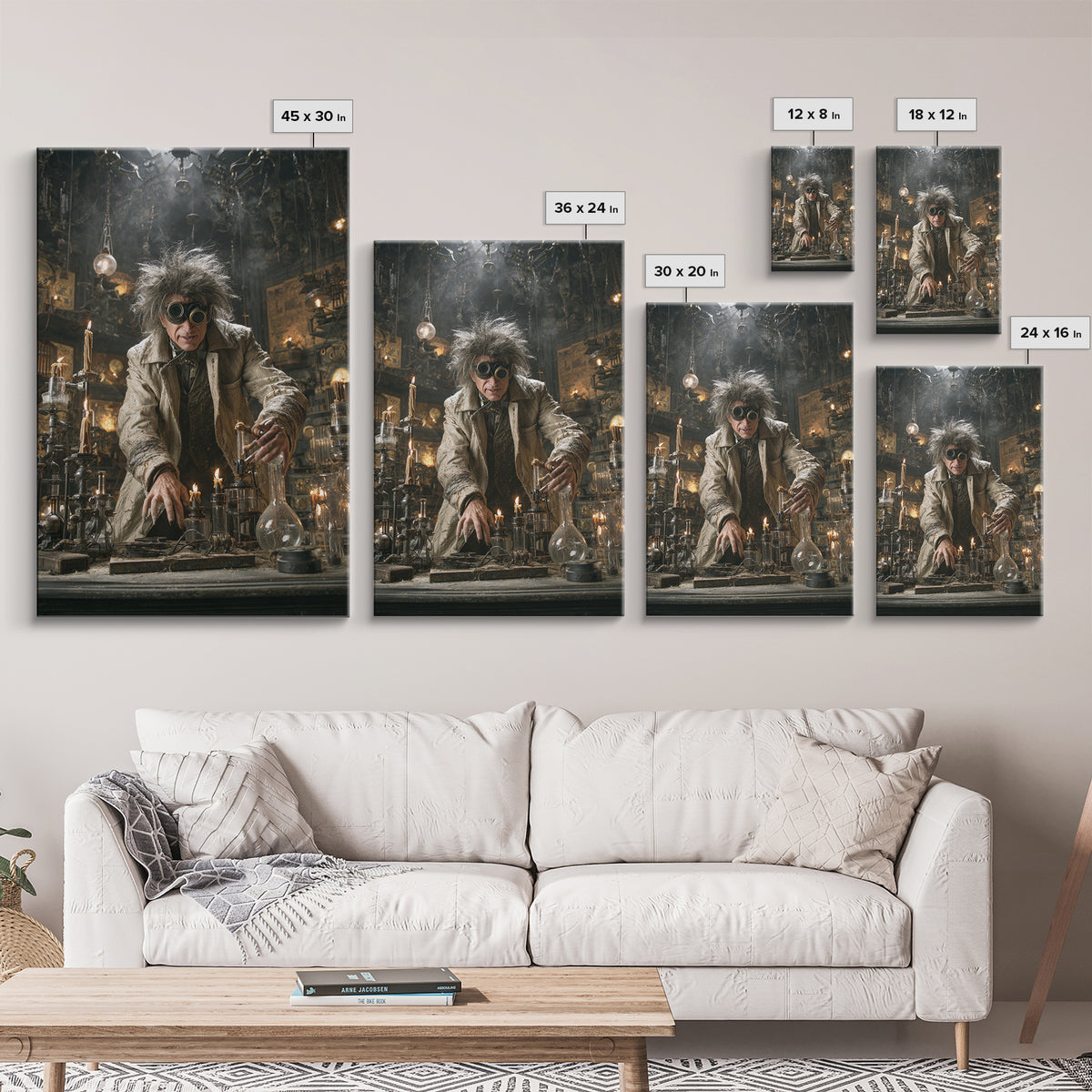 Doctor Vesper'S Resurrection Engine, Vertical Wall Art, Gothic Horror Wall Art, Framed Canvas Print, Halloween Wall Decor, Gothic Home Decor