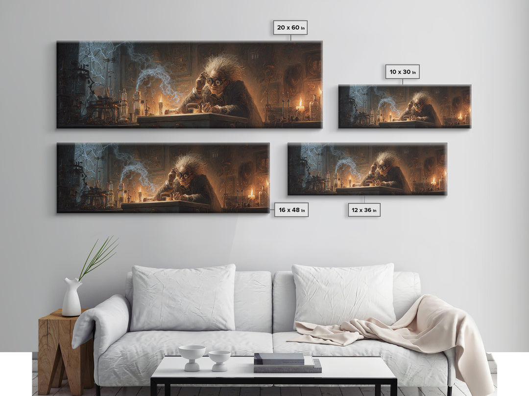 Doctor Vesper'S Resurrection Engine, Extra Wide Wall Art, Spooky Home Decor, Canvas Print, Halloween Wall Decor, Gothic Home Decor