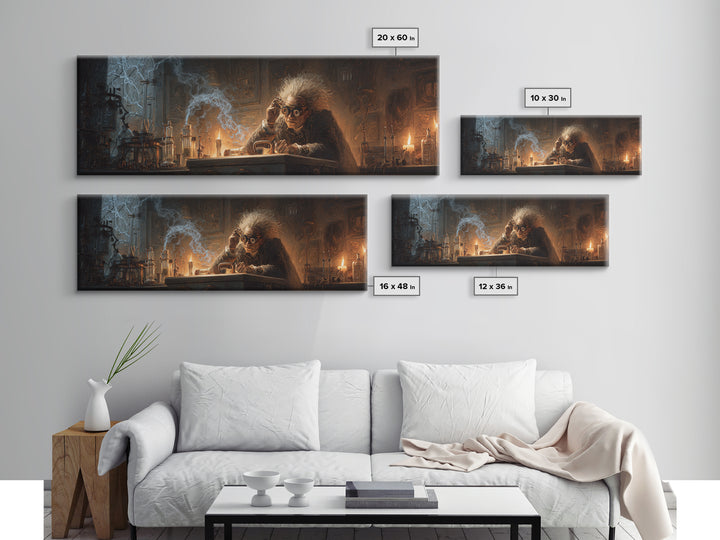 Doctor Vesper'S Resurrection Engine, Extra Wide Wall Art, Spooky Home Decor, Canvas Print, Halloween Wall Decor, Gothic Home Decor