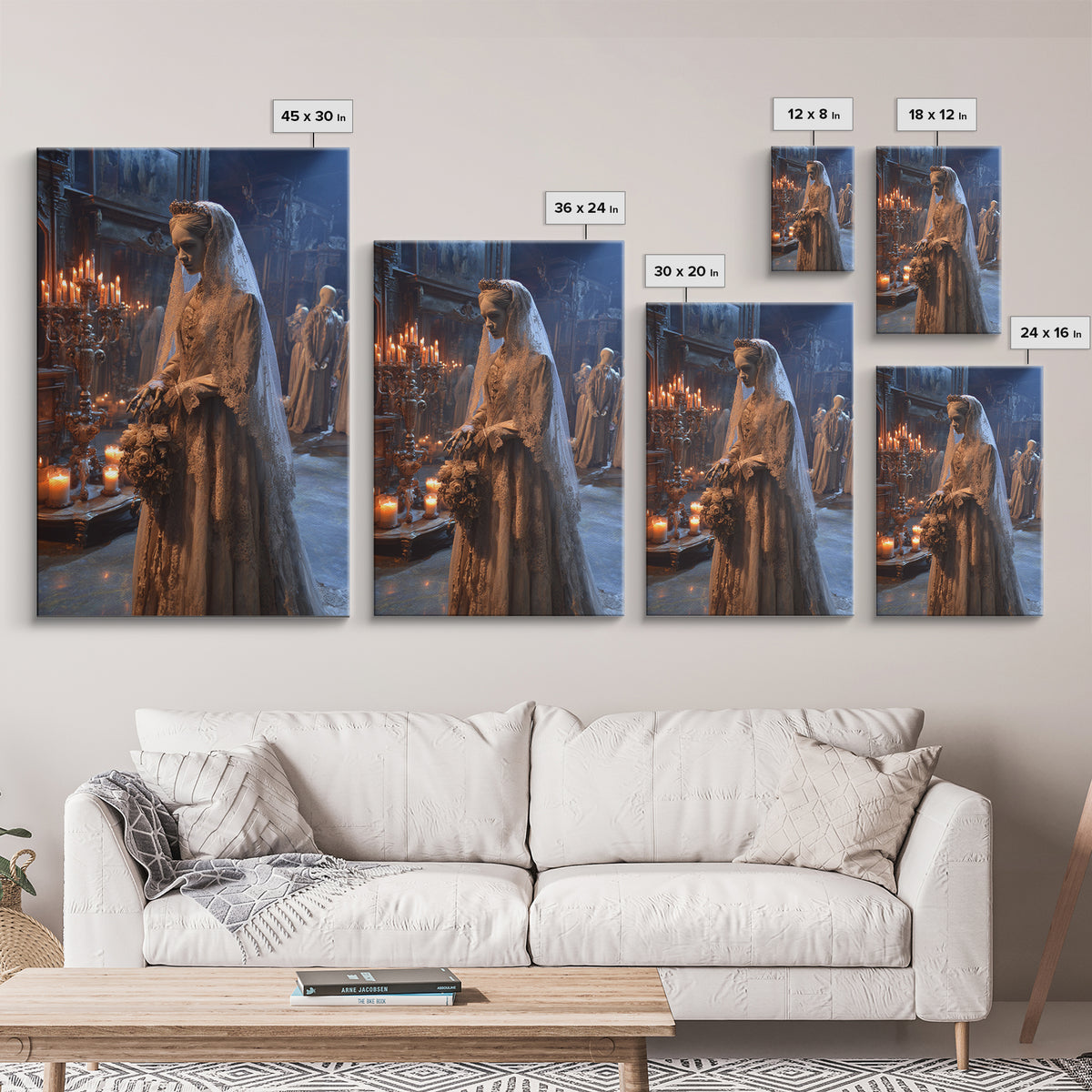 The Wax Bride Of Mourning Hall, Vertical Wall Art, Dark Fantasy Wall Art, Canvas Print, Halloween Wall Decor, Gothic Home Decor
