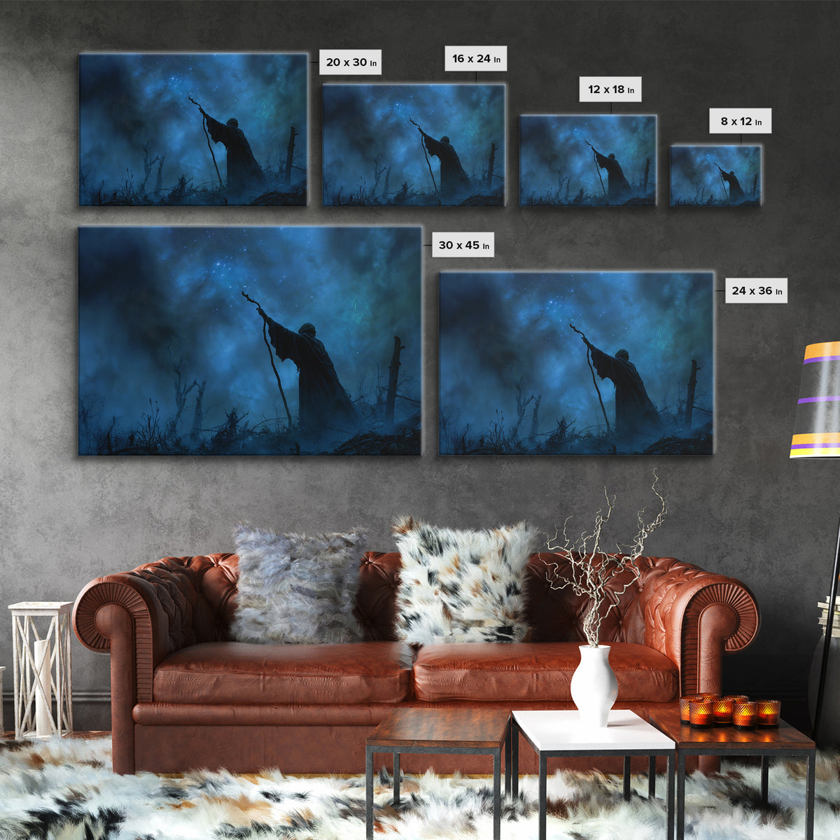 The Star-Seer Of Black Dunwich, Landscape Wall Art, Cosmic Horror Wall Art, Framed Canvas Print, Halloween Wall Decor, Gothic Home Decor