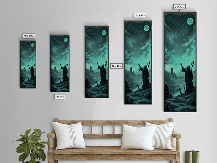 The Star-Seer Of Black Dunwich, Tall Narrow Wall Art, Cosmic Horror Wall Art, Canvas Print, Halloween Wall Decor, Gothic Home Decor