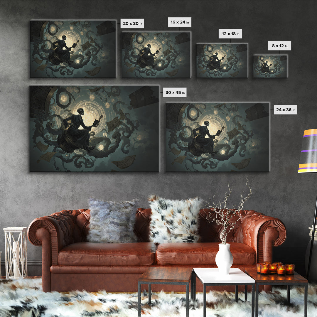 The Astronomer Of The Hollow Sky, Landscape Wall Art, Spooky Home Decor, Canvas Print, Halloween Wall Decor, Gothic Home Decor