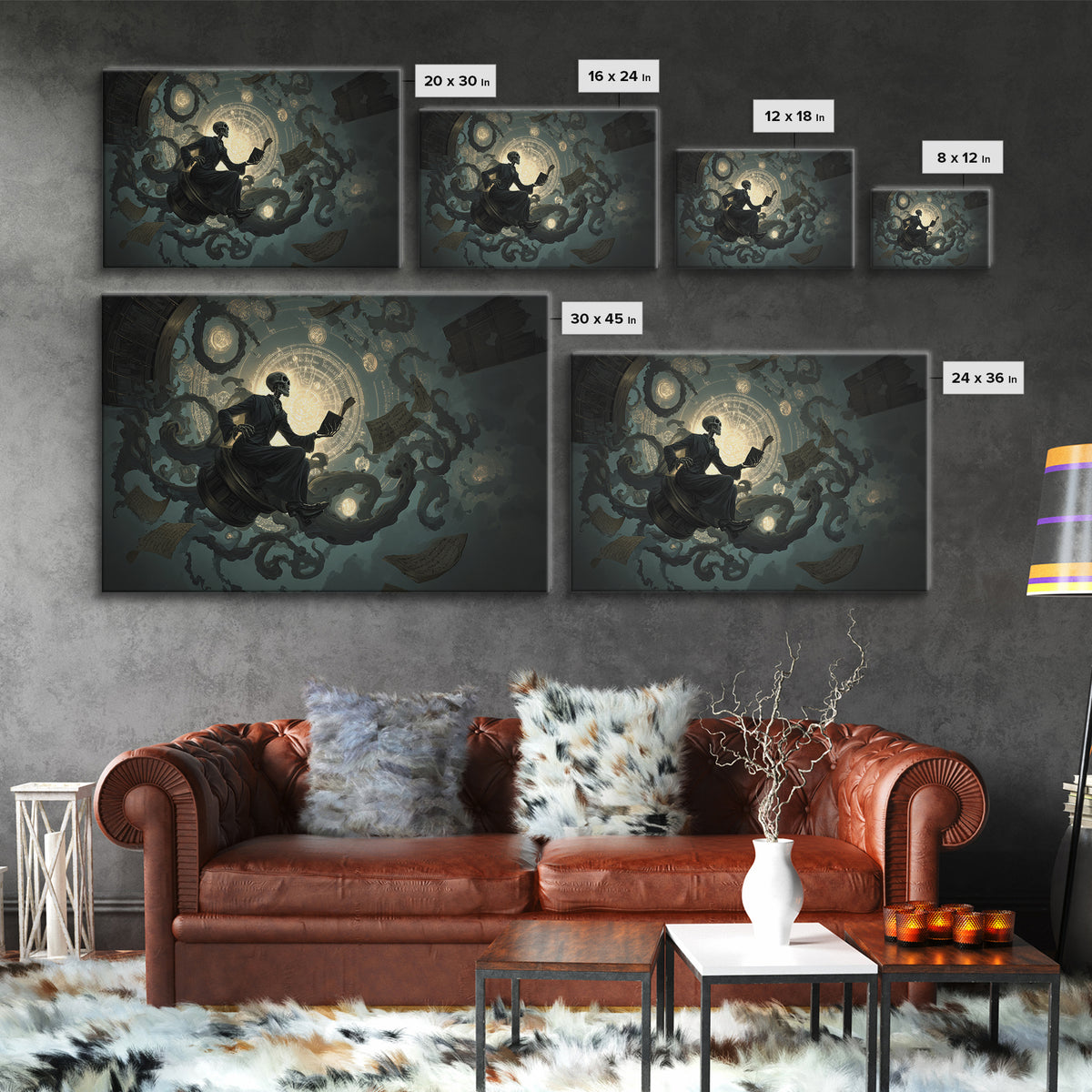 The Astronomer Of The Hollow Sky, Landscape Wall Art, Spooky Home Decor, Canvas Print, Halloween Wall Decor, Gothic Home Decor