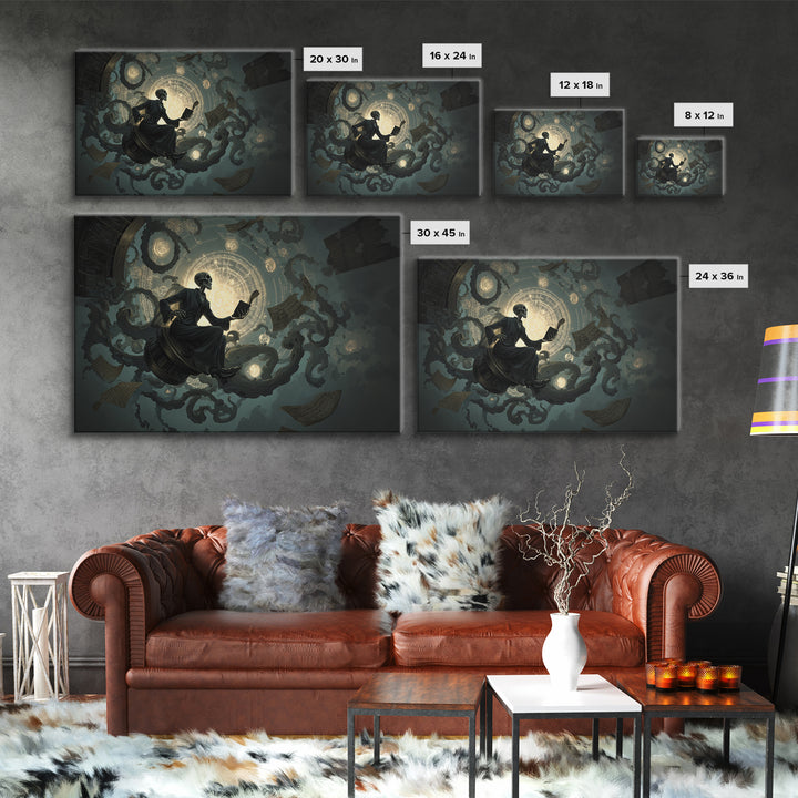 The Astronomer Of The Hollow Sky, Landscape Wall Art, Spooky Home Decor, Canvas Print, Halloween Wall Decor, Gothic Home Decor