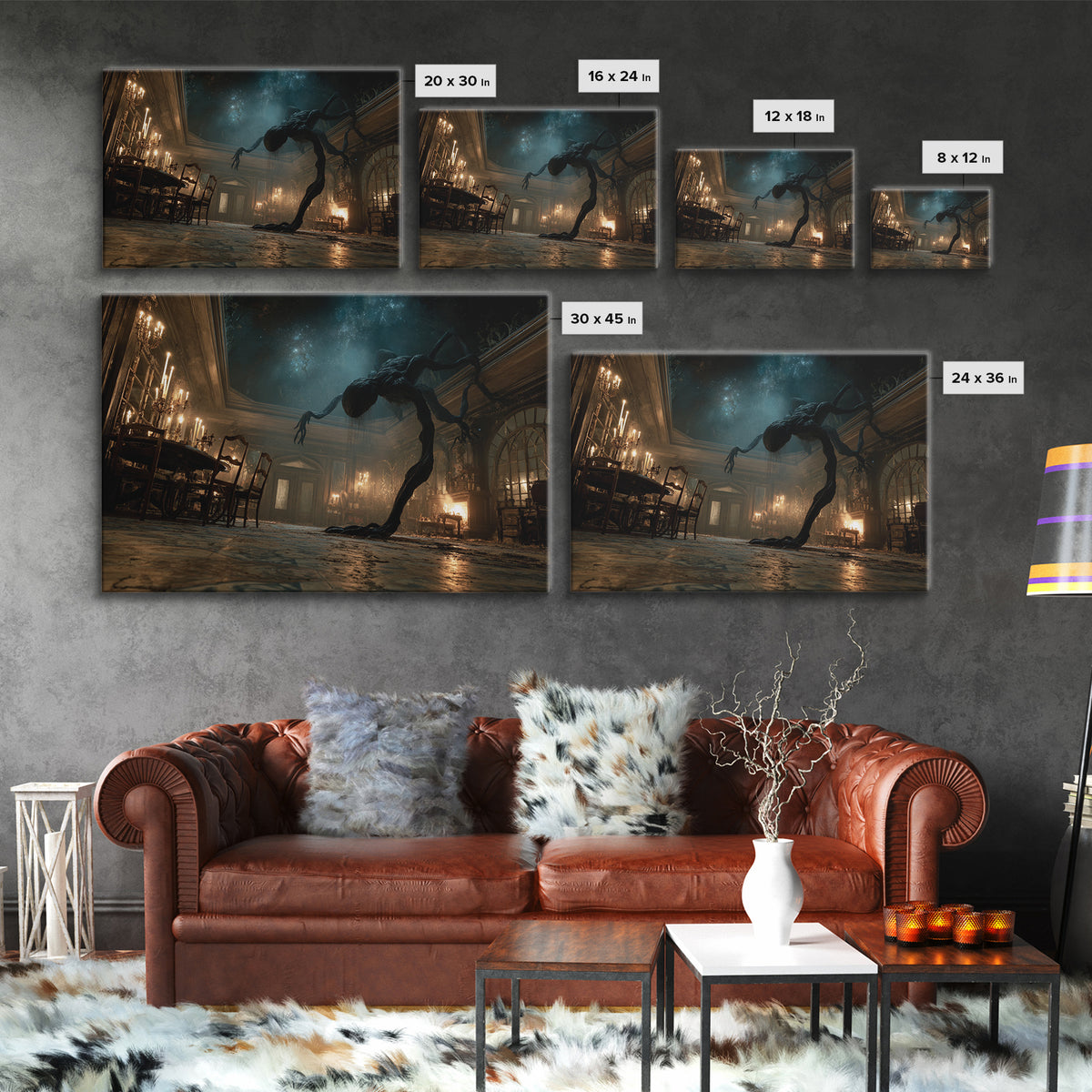 The Crawler Beneath The Floor Of Stars, Landscape Wall Art, Gothic Horror Wall Art, Canvas Print, Halloween Wall Decor, Gothic Home Decor