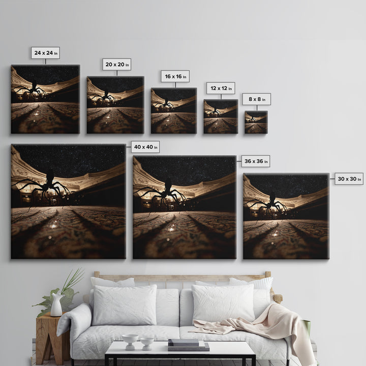 The Crawler Beneath The Floor Of Stars, Square Wall Art, Haunted Gothic Art, Canvas Print, Halloween Wall Decor, Gothic Home Decor
