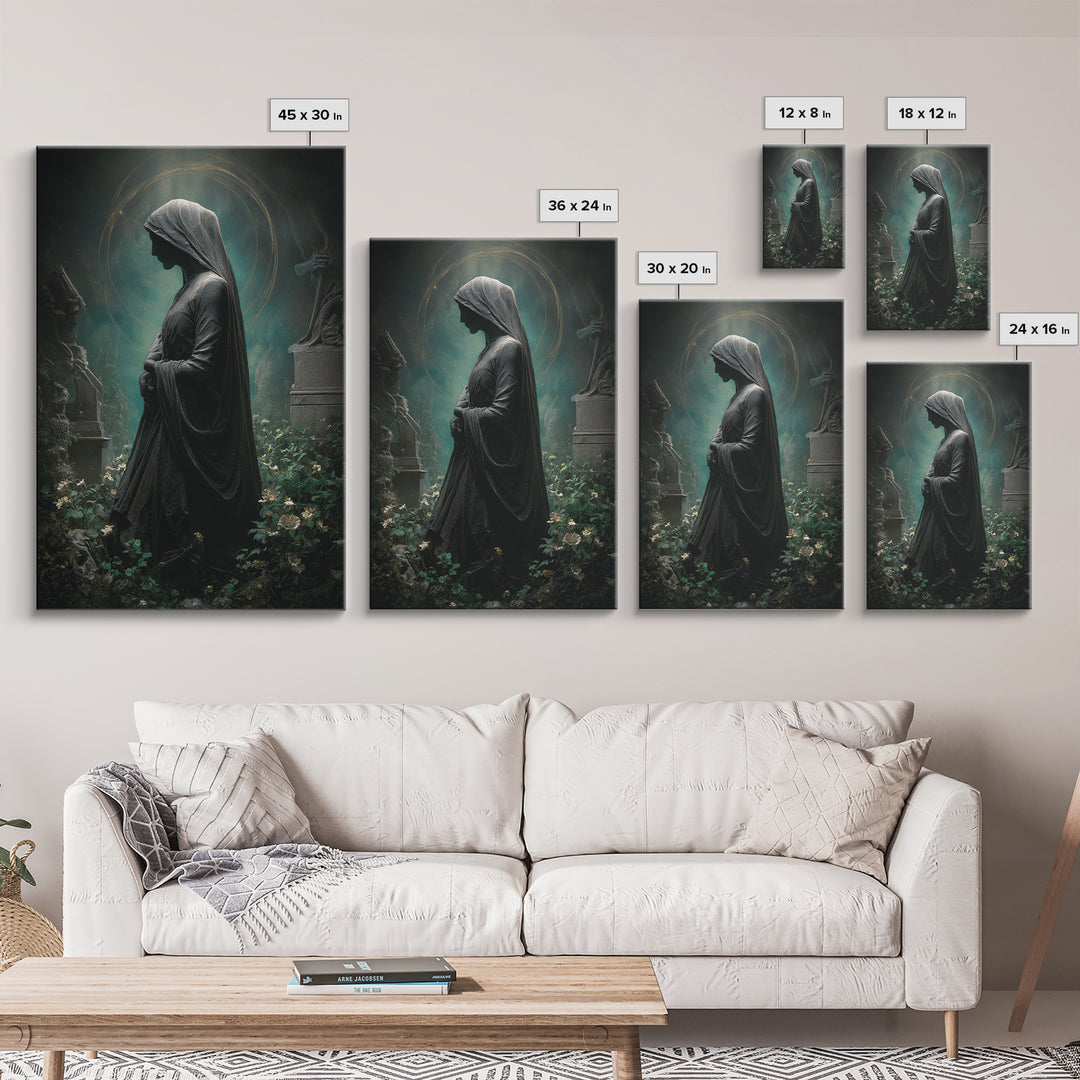 The Widow Of The Whispering Comet, Vertical Wall Art, Dark Halloween Decor, Canvas Print, Halloween Wall Decor, Gothic Home Decor