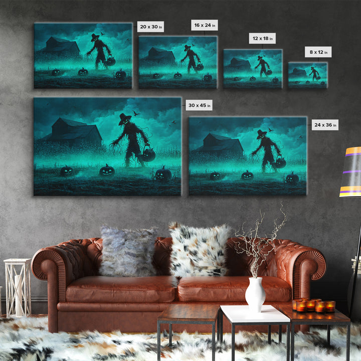 The Harvest Of The Eldritch Field, Landscape Wall Art, Dark Halloween Decor, Framed Canvas Print, Halloween Wall Decor, Gothic Home Decor