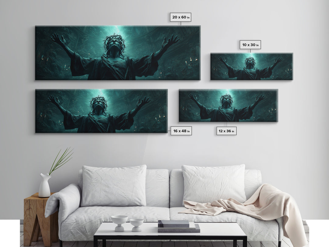 The Crown Of The Tentacled Saint, Extra Wide Wall Art, Dark Fantasy Wall Art, Canvas Print, Halloween Wall Decor, Gothic Home Decor