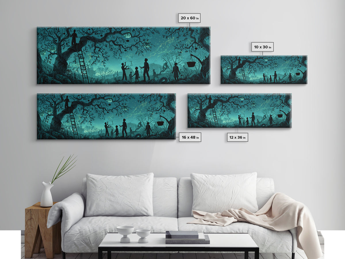 The Children Of The Star Orchard, Extra Wide Wall Art, Cosmic Horror Wall Art, Canvas Print, Halloween Wall Decor, Gothic Home Decor