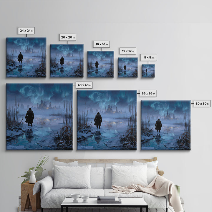 The Frost Beyond Carcosa, Square Wall Art, Haunted Gothic Art, Canvas Print, Halloween Wall Decor, Gothic Home Decor, Horror Wall Art