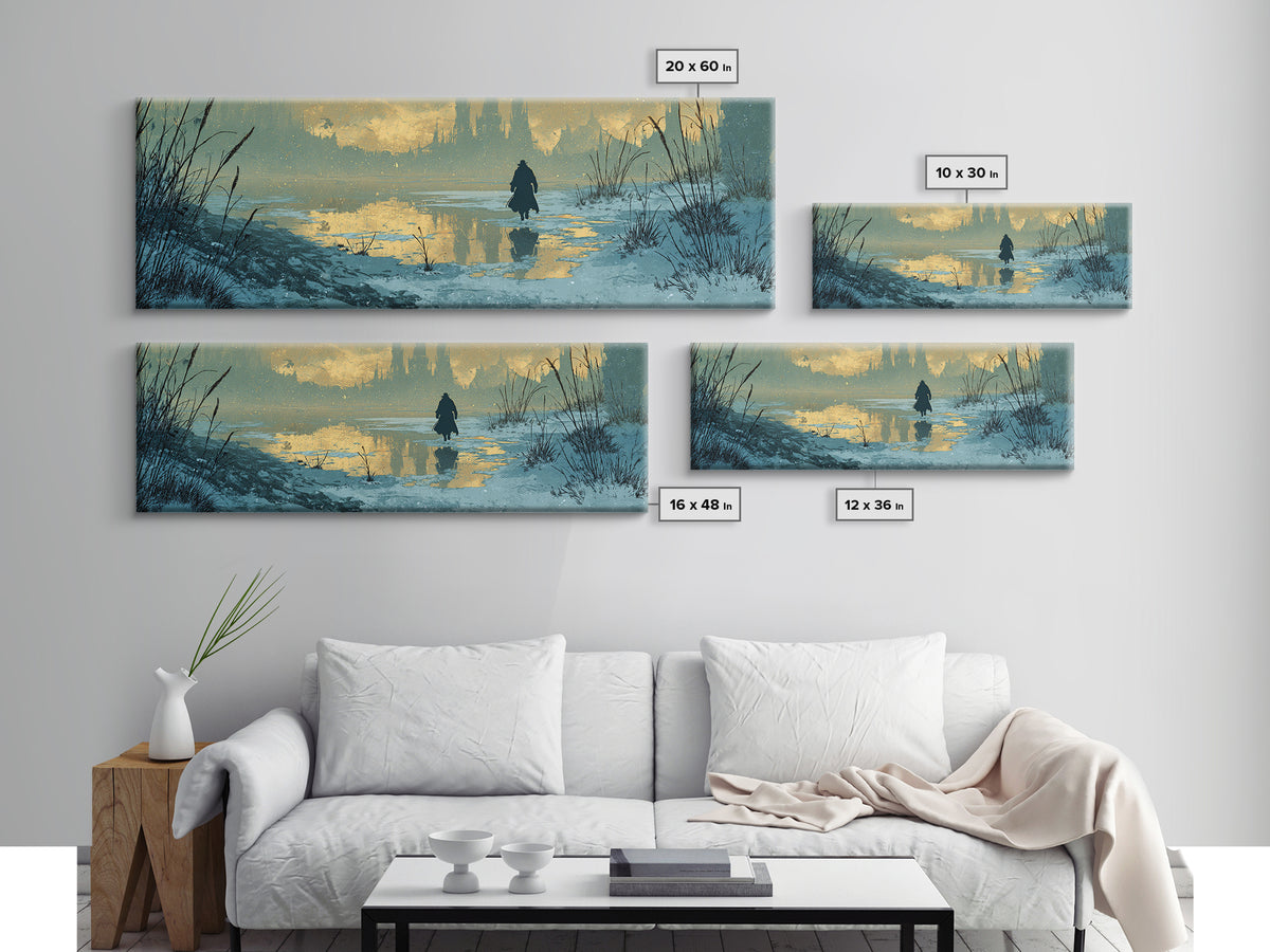 The Frost Beyond Carcosa, Extra Wide Wall Art, Haunted Gothic Art, Framed Canvas Print, Halloween Wall Decor, Gothic Home Decor