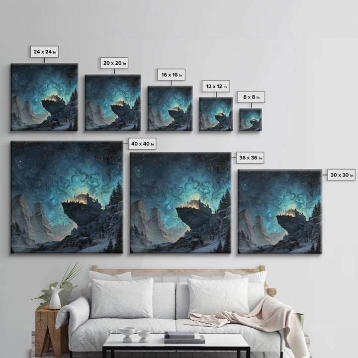 The Candelit Ark Of Forgotten Stars, Square Wall Art, Dark Halloween Decor, Canvas Print, Halloween Wall Decor, Gothic Home Decor