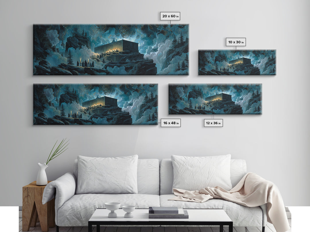 The Candelit Ark Of Forgotten Stars, Extra Wide Wall Art, Dark Fantasy Wall Art, Canvas Print, Halloween Wall Decor, Gothic Home Decor
