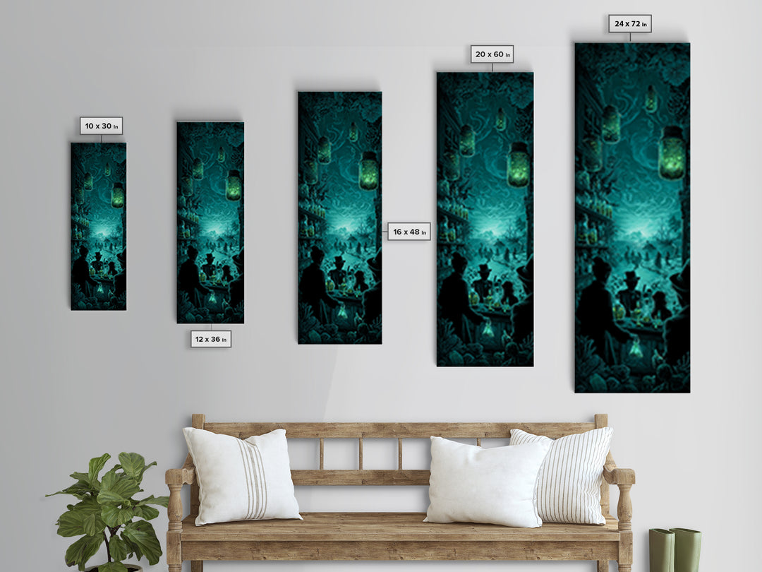 The Apothecary Of Black Seashell Dreams, Tall Narrow Wall Art, Cosmic Horror Wall Art, Canvas Print, Halloween Wall Decor, Gothic Home Decor