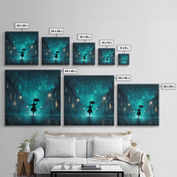 The Umbrella Of The Outer Rain, Square Wall Art, Cosmic Horror Wall Art, Framed Canvas Print, Halloween Wall Decor, Gothic Home Decor