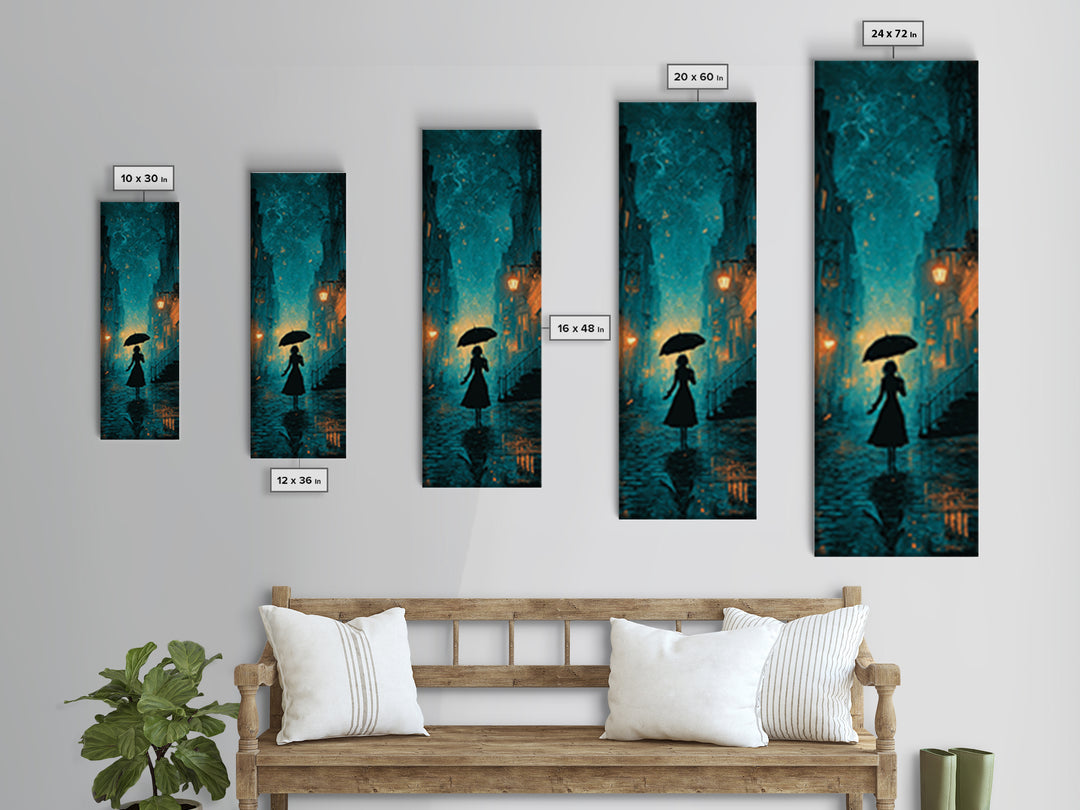 The Umbrella Of The Outer Rain, Tall Narrow Wall Art, Lovecraftian Horror Art, Canvas Print, Halloween Wall Decor, Gothic Home Decor