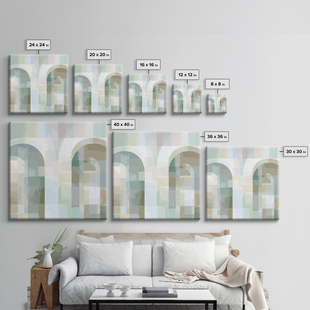Light Scandinavian Abstract Arches Canvas Print, Dental Office Art, Dental Art, Office Decor, Fine Art, Calm, Dental Gift, DOA-1x1-17