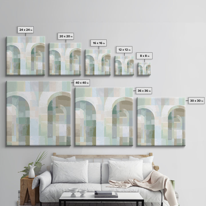 Light Scandinavian Abstract Arches Canvas Print, Dental Office Art, Dental Art, Office Decor, Fine Art, Calm, Dental Gift, DOA-1x1-17