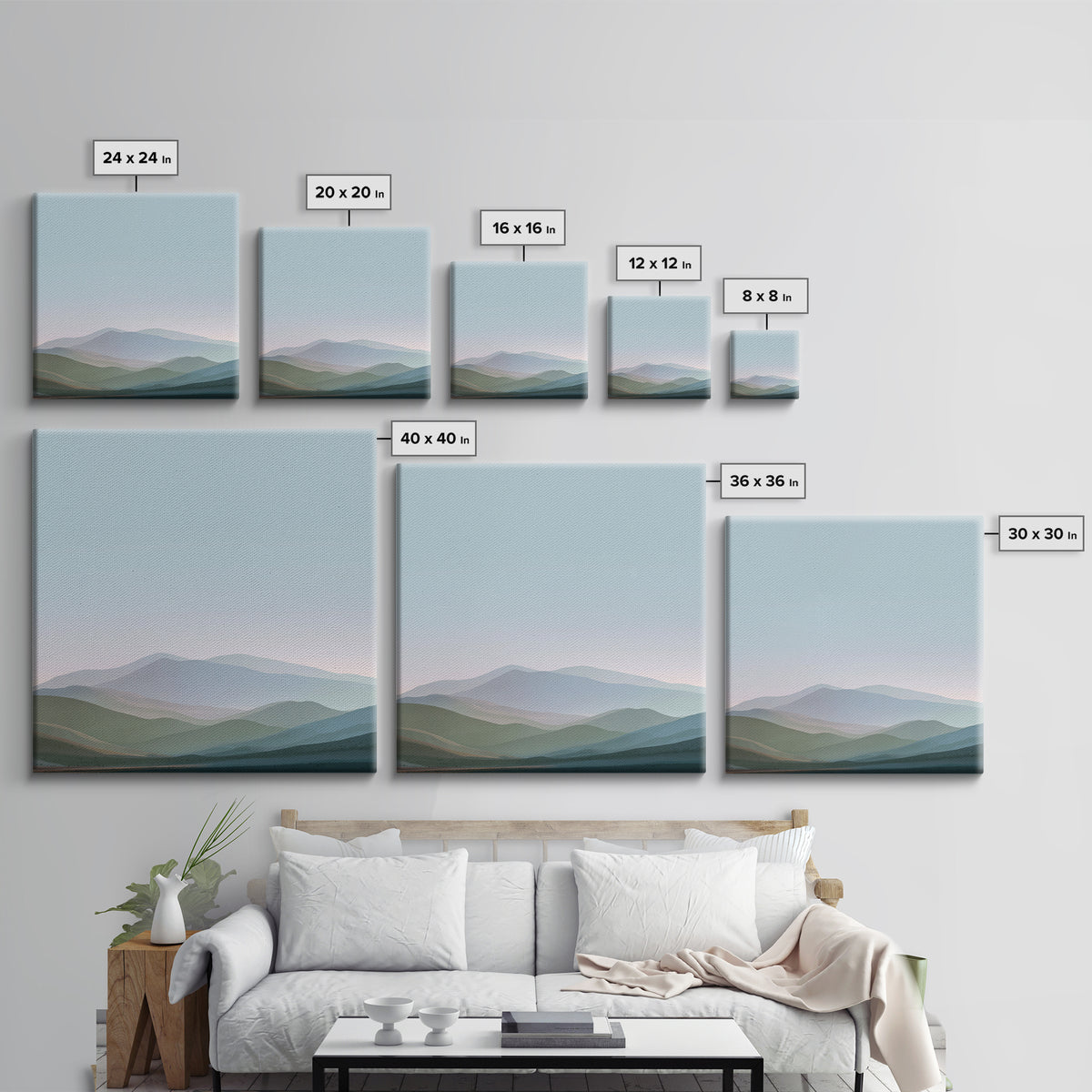 Soft Gradient Sunrise Canvas Print, Dental Office Art, Digital Print, Office Decor, Fine Art, Calm, Medical Office Decor, DOA-1x1-20