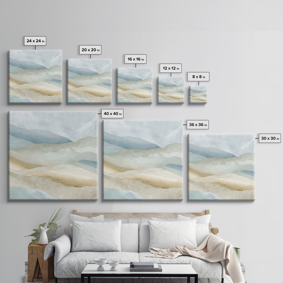 Clean Marble Texture Framed Canvas Print, Dental Office Art, Dentistry Art, Office Decor, Watercolor Art, Calm, Fine Art Print, DOA-1x1-24