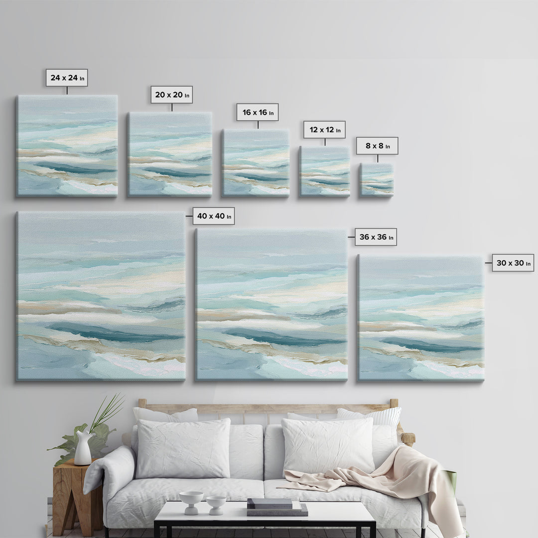 Calming Abstract Ocean Waves Canvas Print, Dental Office Art, Printable Digital, Office Decor, Fine Art, Calm, Neutral Decor, DOA-1x1-25