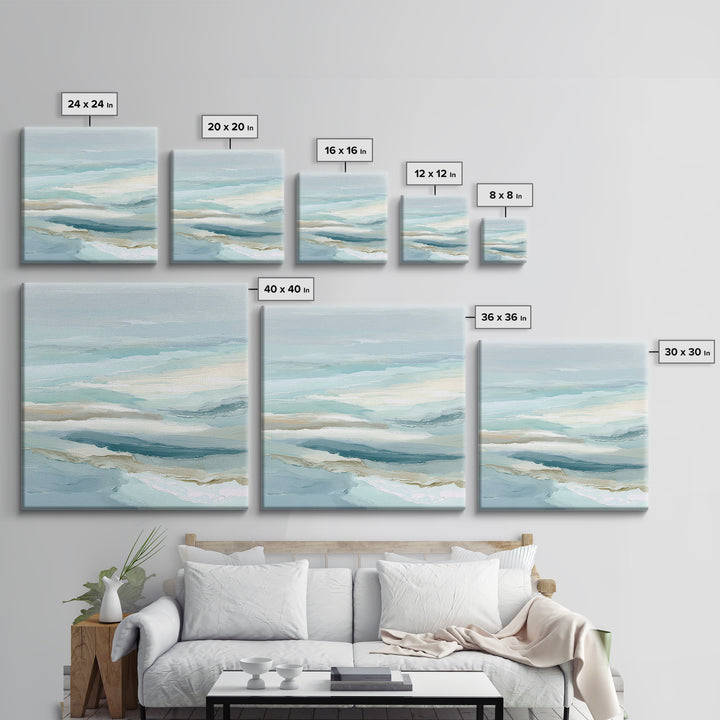 Calming Abstract Ocean Waves Canvas Print, Dental Office Art, Printable Digital, Office Decor, Fine Art, Calm, Neutral Decor, DOA-1x1-25