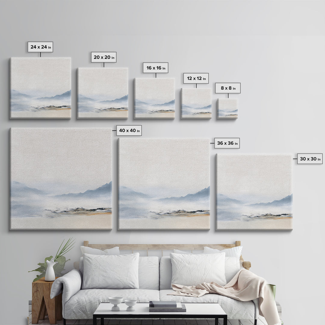 Gentle Mountain Landscape Framed Canvas Print, Dental Office Art, Unique Wall Art, Office Decor, Calm, Dental Assistant, DOA-1x1-28