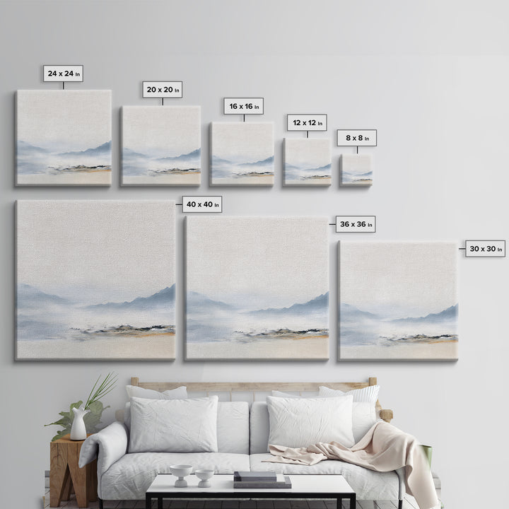 Gentle Mountain Landscape Framed Canvas Print, Dental Office Art, Unique Wall Art, Office Decor, Calm, Dental Assistant, DOA-1x1-28