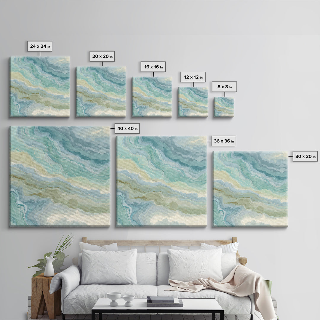 Abstract Water Ripple Pattern Framed Canvas Print, Dental Office Art, Medical Decor, Office Decor, Fine Art, Calm, Home Decor, DOA-1x1-37