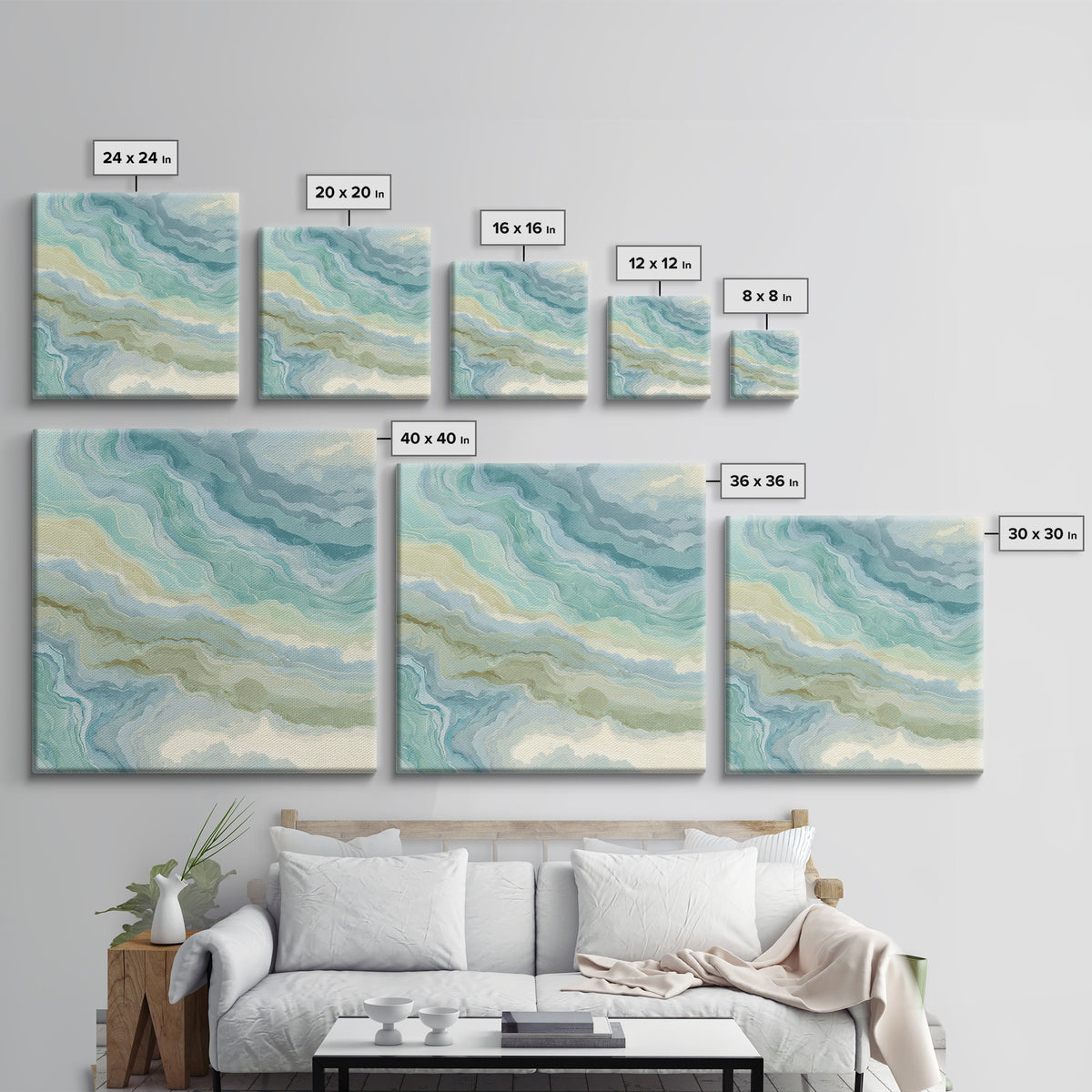 Abstract Water Ripple Pattern Framed Canvas Print, Dental Office Art, Medical Decor, Office Decor, Fine Art, Calm, Home Decor, DOA-1x1-37