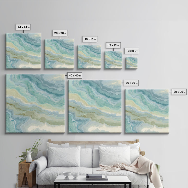 Abstract Water Ripple Pattern Framed Canvas Print, Dental Office Art, Medical Decor, Office Decor, Fine Art, Calm, Home Decor, DOA-1x1-37