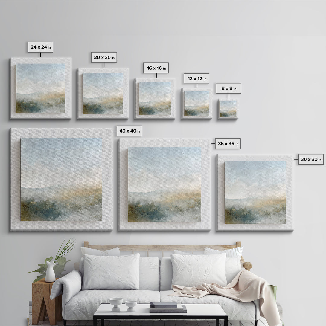 Soft Gradient Sunrise Framed Canvas Print, Dental Office Art, Motivational Poster, Office Decor, Fine Art, Calm, Dentistry Art, DOA-1x1-44