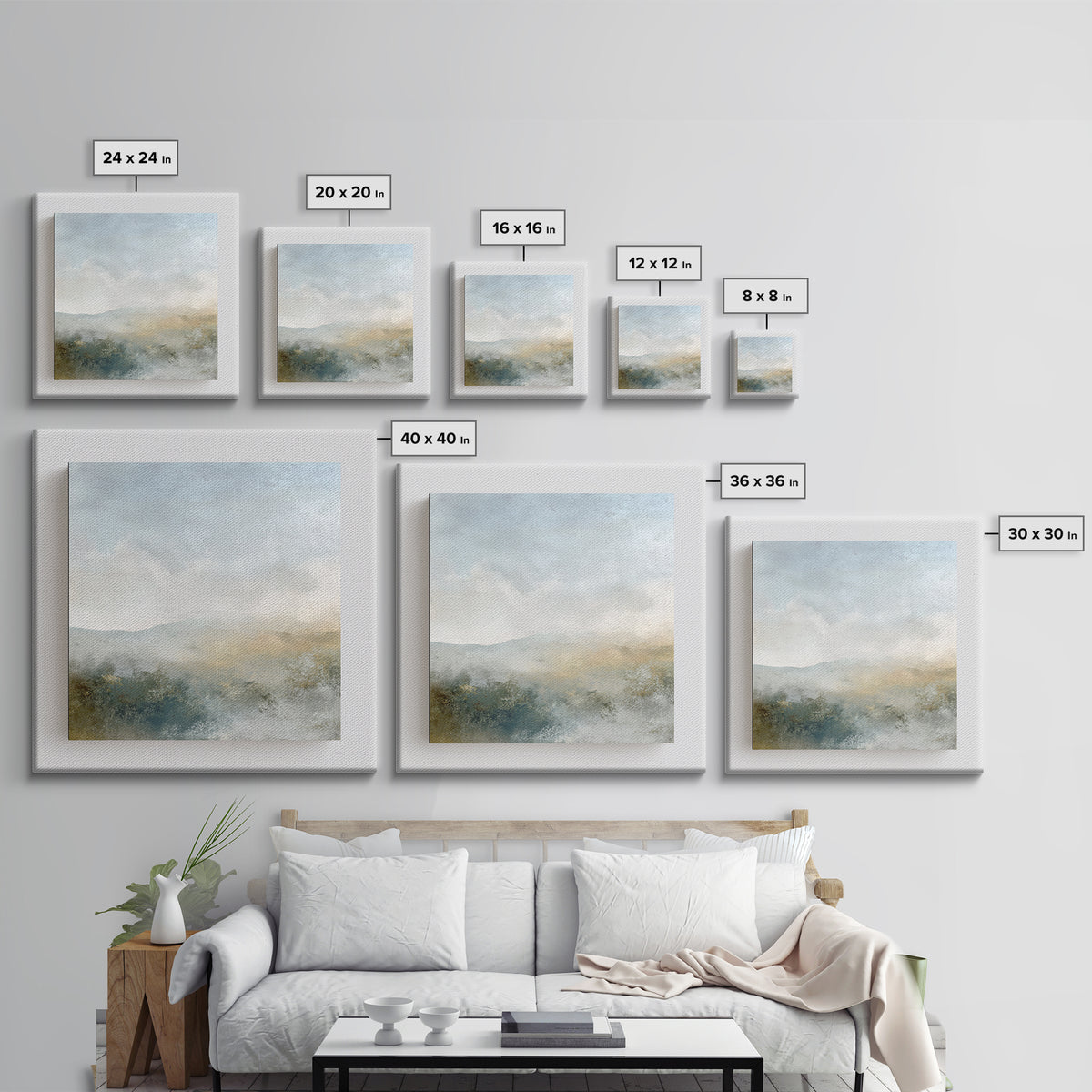 Soft Gradient Sunrise Framed Canvas Print, Dental Office Art, Motivational Poster, Office Decor, Fine Art, Calm, Dentistry Art, DOA-1x1-44