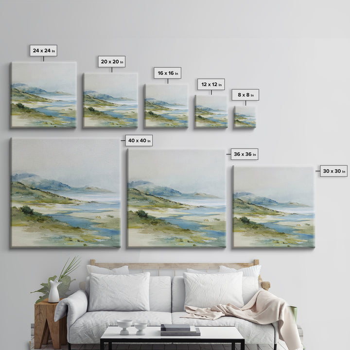 Quiet Coastal Dunes Framed Canvas Print, Dental Office Art, Dental Hygiene, Office Decor, Fine Art, Calm, Medical Office Art, DOA-1x1-46