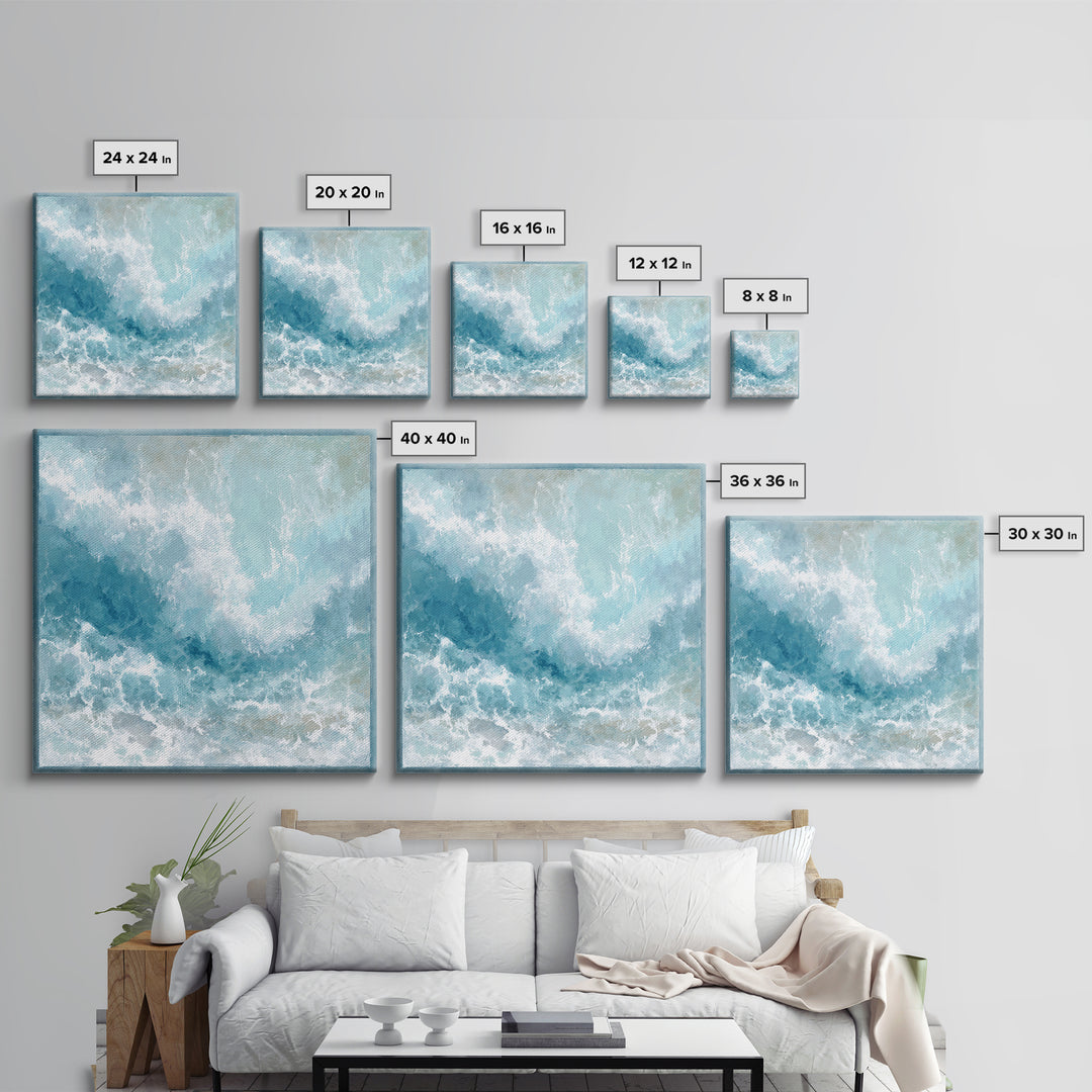 Calming Abstract Ocean Waves Canvas Print, Dental Office Art, Printable Digital, Office Decor, Fine Art, Calm, Neutral Decor, DOA-1x1-49