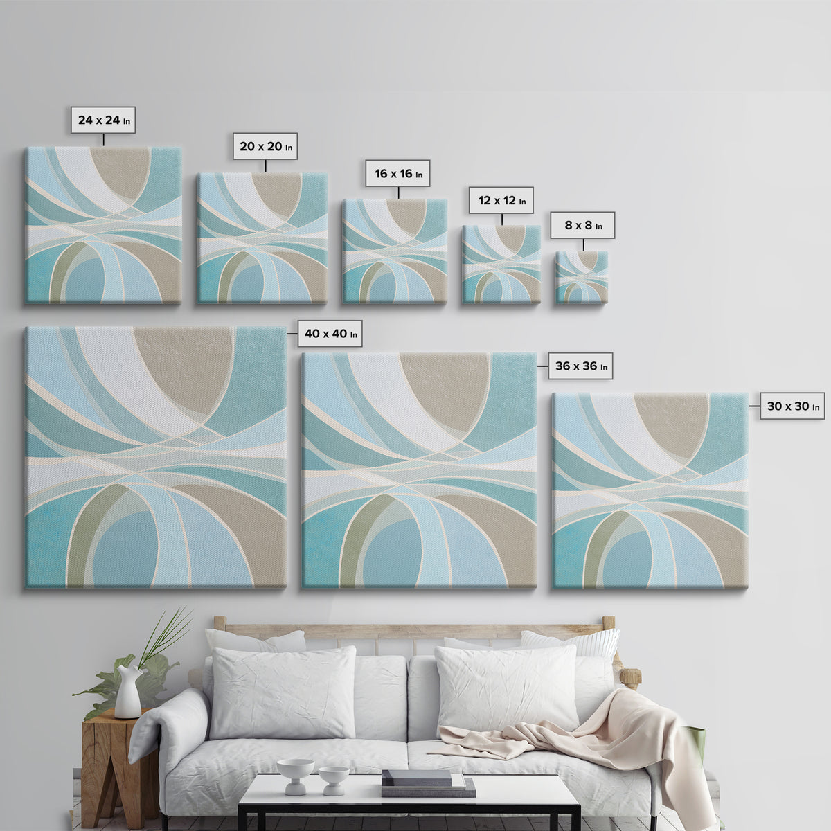 Minimal Smile Curve Abstract Canvas Print, Dental Office Art, Medical Art, Office Decor, Abstract Art, Calm, Medical Office Art, DOA-1x1-5